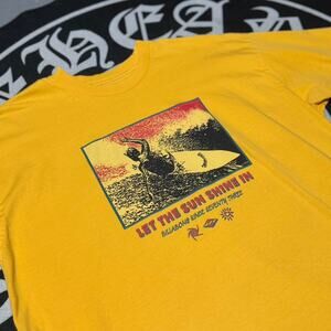 Billabong Yellow Surfing Graphic Tee Shirt
